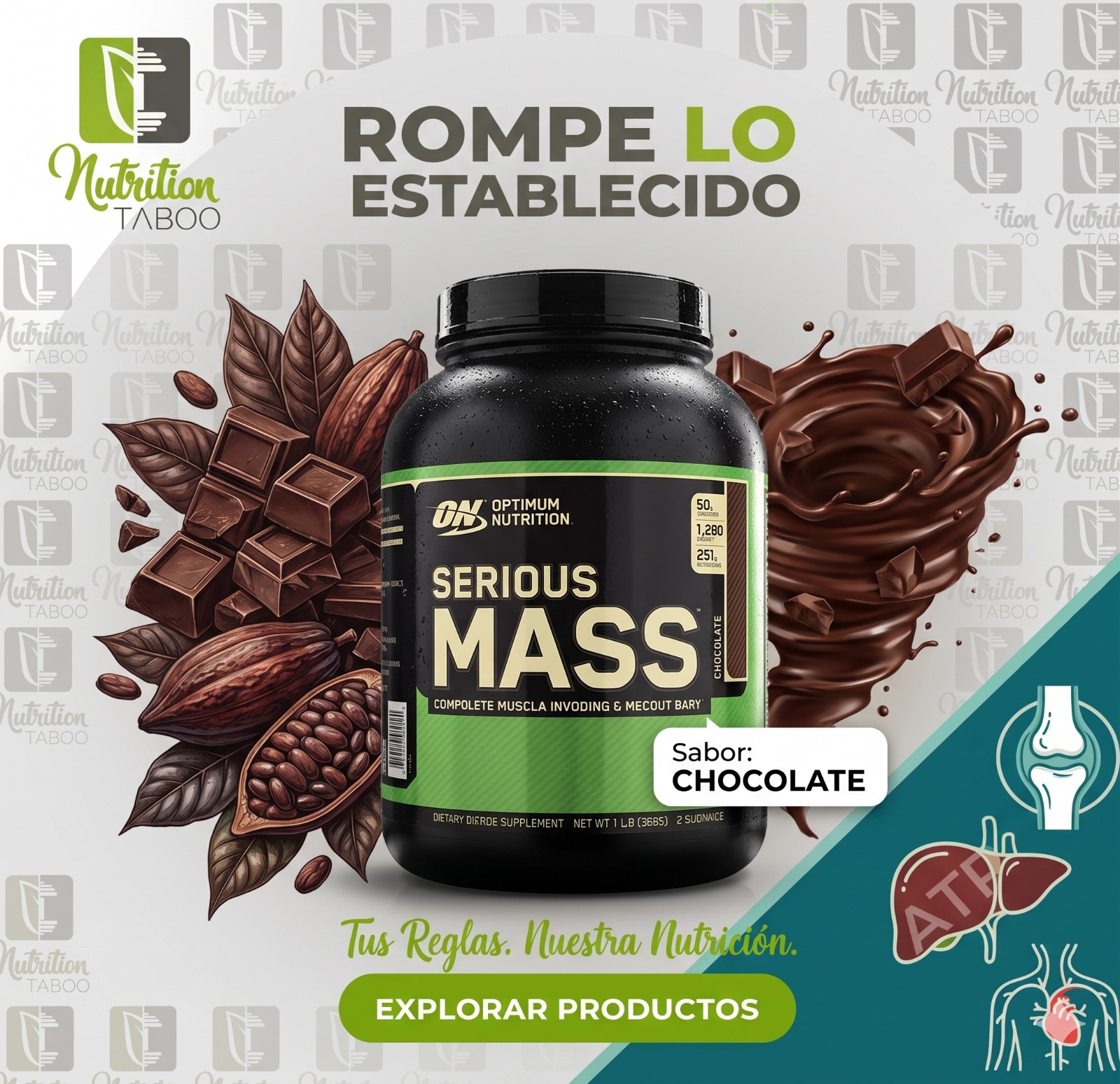 SERIOUS MASS 6 lbs CHOCOLATE-VAINILLA